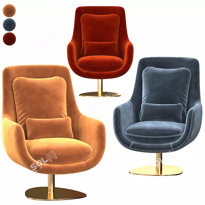 Elegant Elba Armchair: Stylish and Comfortable 3D model image 2