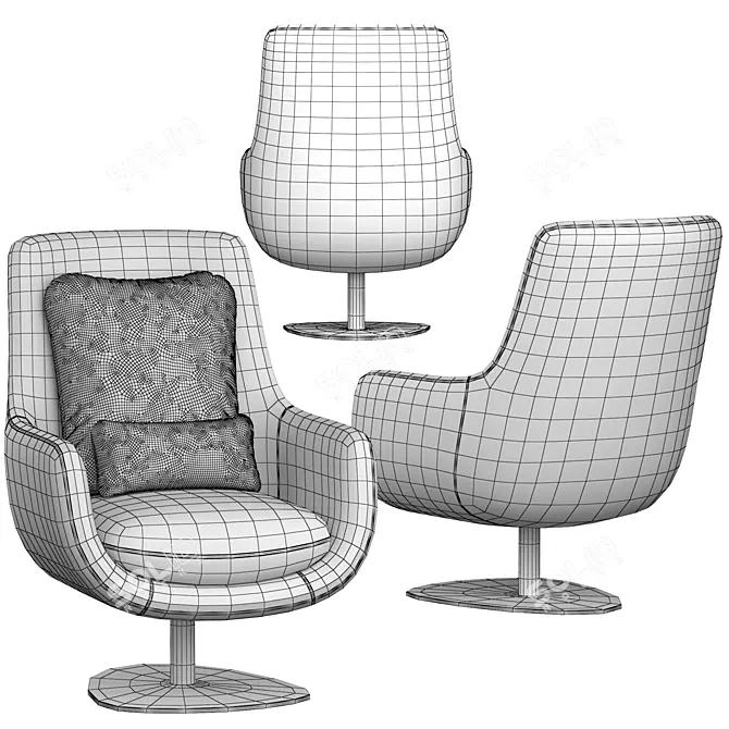 Elegant Elba Armchair: Stylish and Comfortable 3D model image 4