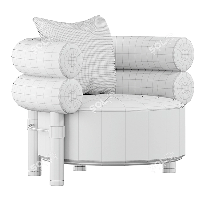 Rogers Modern Accent Armchair 3D model image 4