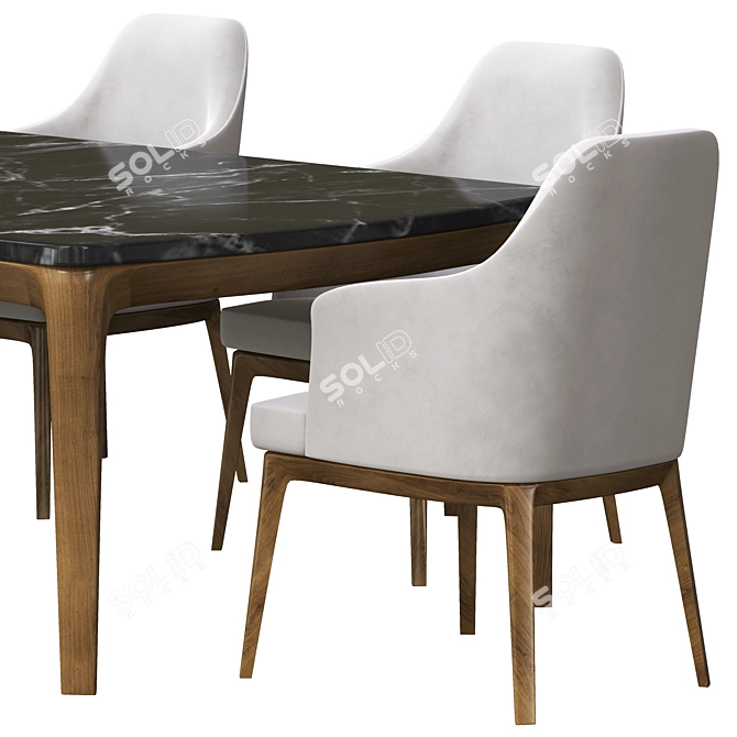 Poliform Sophie Armchair & Henry Table Set 3D model image 2