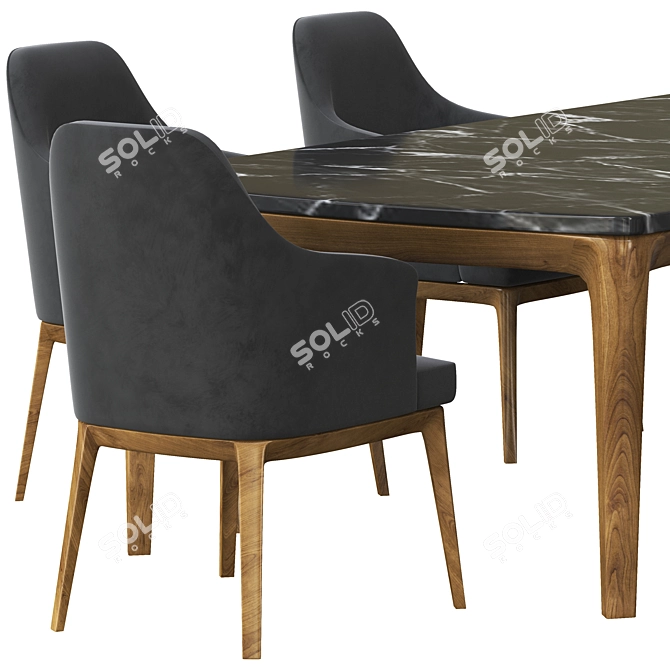 Poliform Sophie Armchair & Henry Table Set 3D model image 3