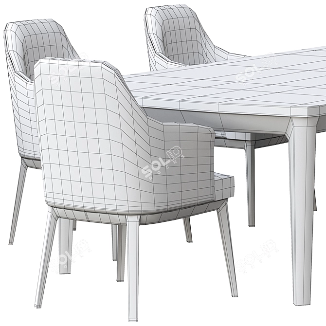 Poliform Sophie Armchair & Henry Table Set 3D model image 5