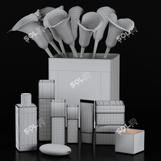 Chic Cosmetics & Calla Lily Decor 3D model image 4