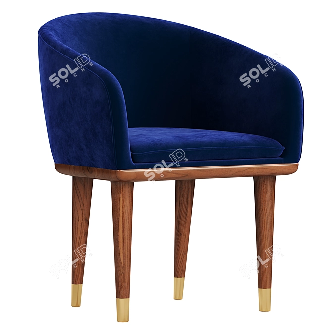 CB2 Viceroy Velvet Chair 3D model image 1