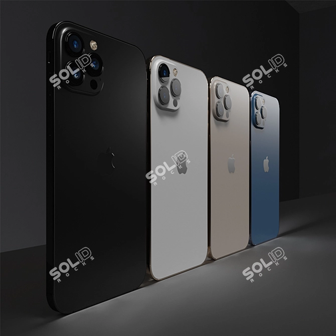 Ultra-clear iPhone 12 Pro Max Back Cover: Perfect for Long Shots, Bookmark Now! 3D model image 1