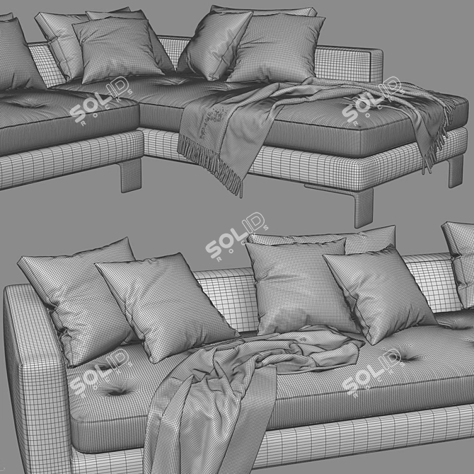 Luxurious Minotti Pollock Chaise Longue 3D model image 4