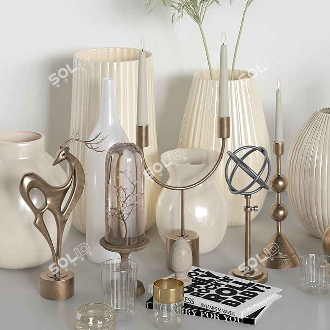 14-Piece Decorative Set: Elegant and Versatile 3D model image 2