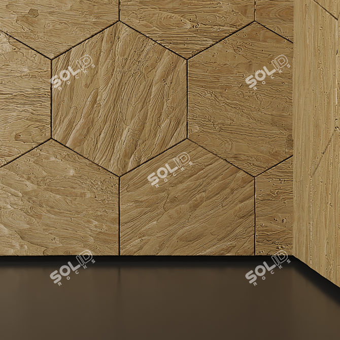 Elegant Wood Décor Panels 3D model image 2