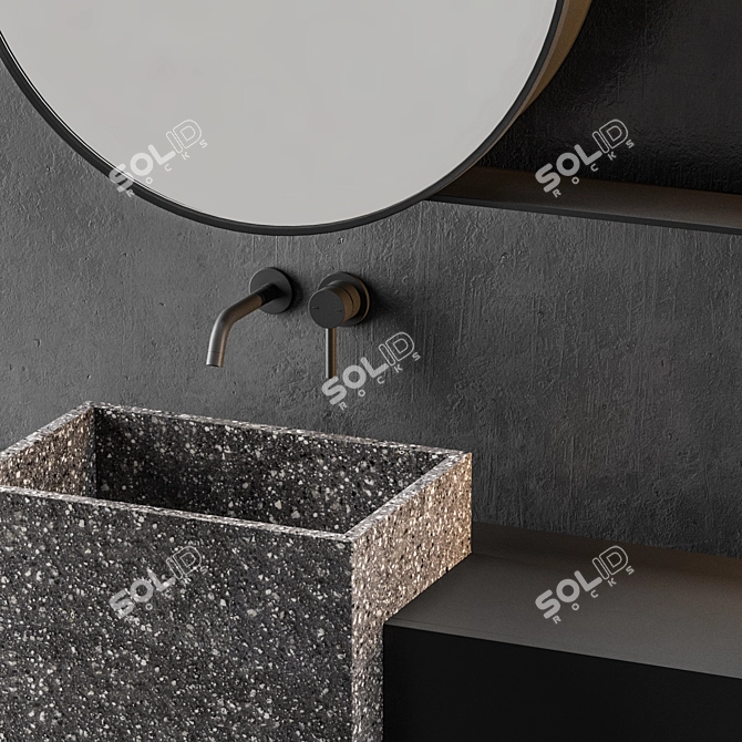 Sleek Gray Bathroom Design 3D model image 3