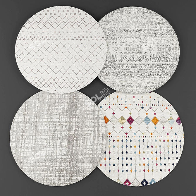 Modern Round Rugs Collection 3D model image 1