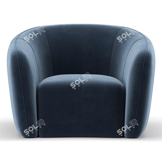 Elegant Alexis 45 Fabric Chair 3D model image 4