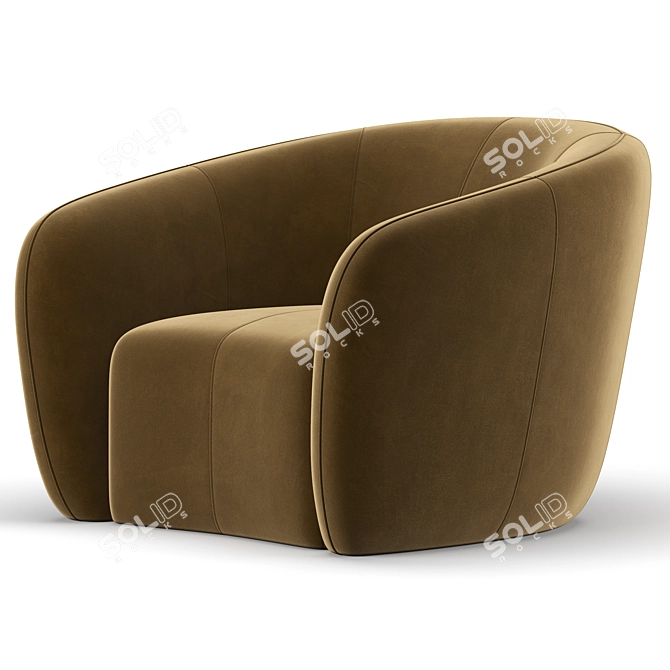 Elegant Alexis 45 Fabric Chair 3D model image 5