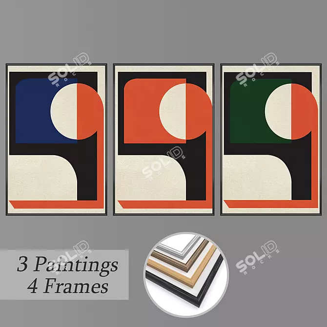 Elegant Wall Art Set 3322 3D model image 1