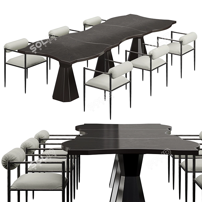 Elegant Gerard Entry Table 3D model image 1