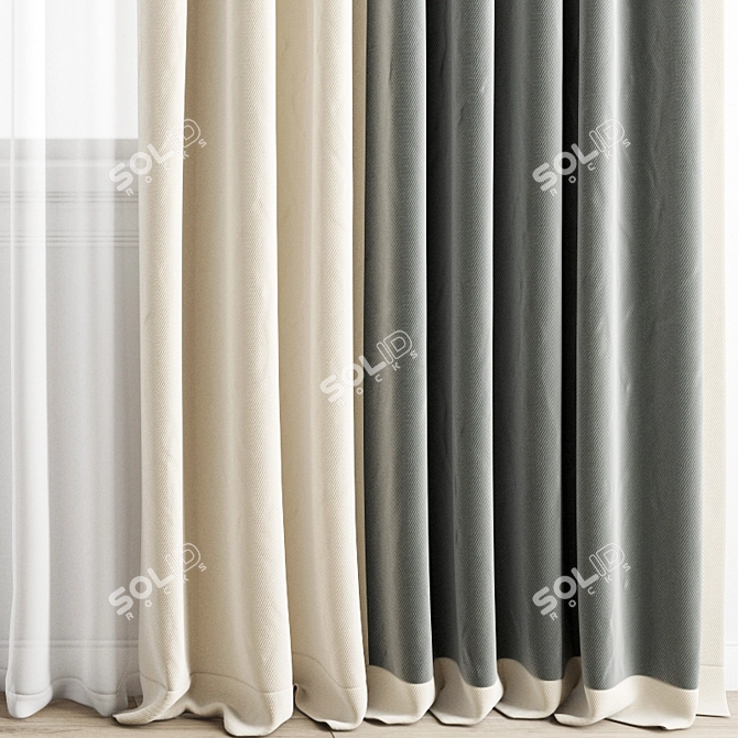 Luxury Curtain Collection 3D model image 2