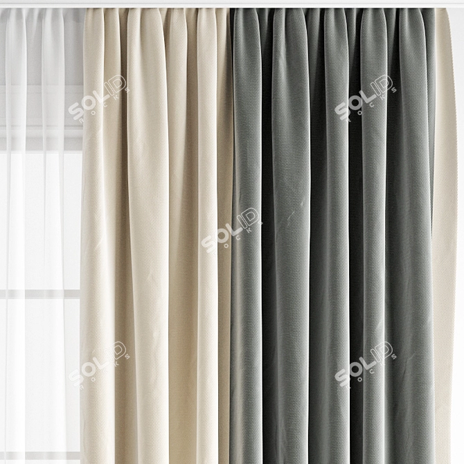 Luxury Curtain Collection 3D model image 3