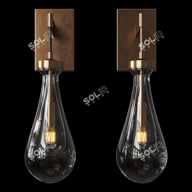 Elegant Melany Wall Lamp 3D model image 2