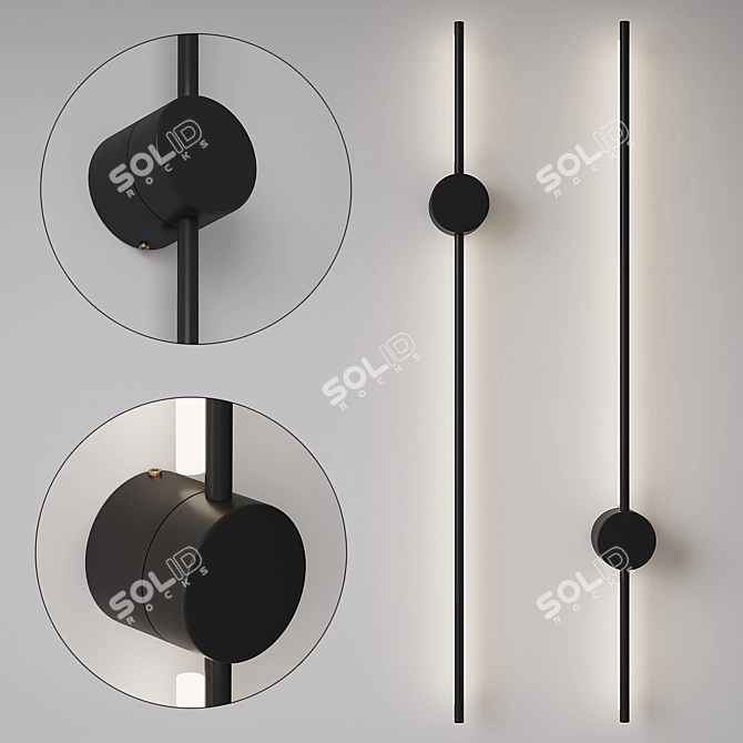 Elegant Lines Black Lighting 3D model image 1