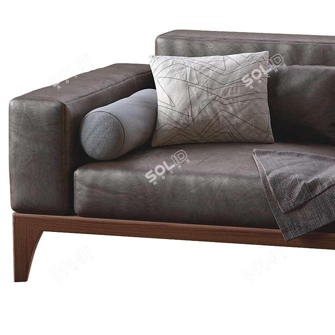 Elegant Leather Sofa by Porada 3D model image 6