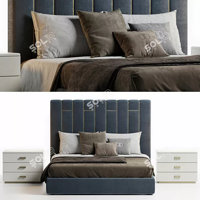 Stylish & Spacious Pablo Bed 3D model image 3