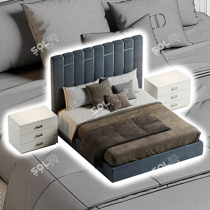 Stylish & Spacious Pablo Bed 3D model image 5