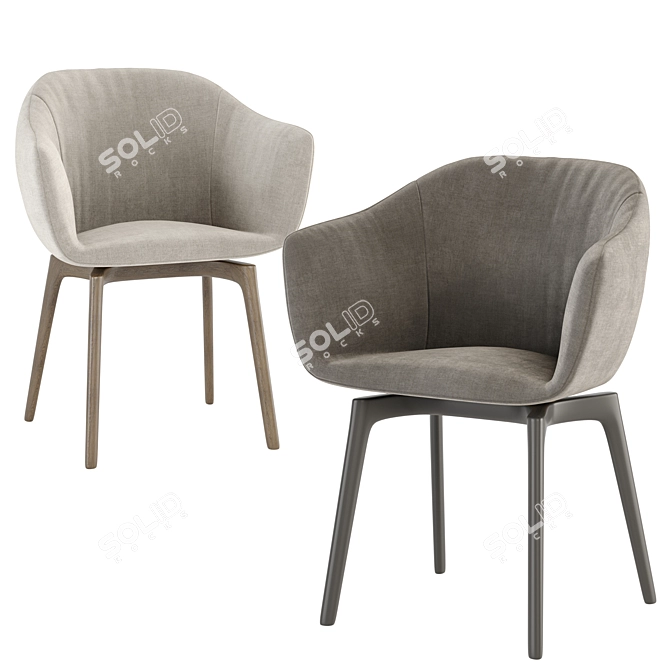 Modern Siena Easy Chair: Versatile, Stylish, and Comfortable 3D model image 3