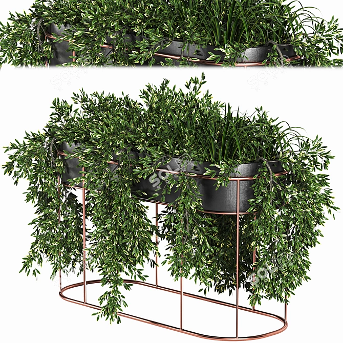 Golden Gleam Plant Stand 3D model image 1