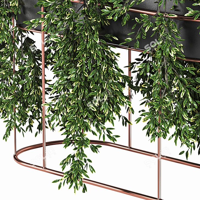 Golden Gleam Plant Stand 3D model image 5