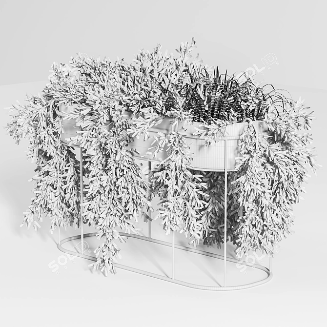 Golden Gleam Plant Stand 3D model image 6