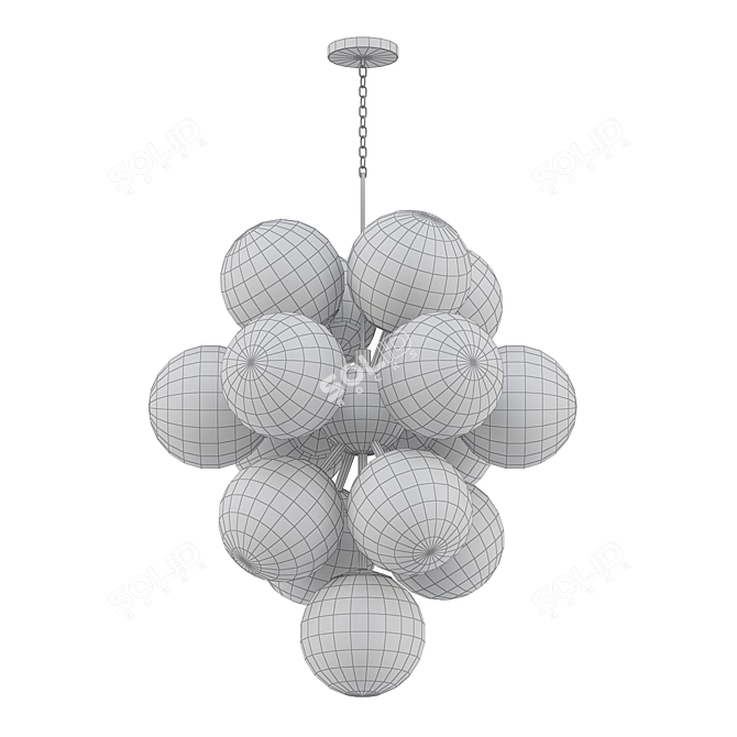 Mid Century White Glass Chandelier 3D model image 2