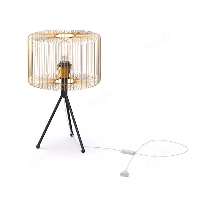 Aria Metallic Table Lamp 3D model image 1