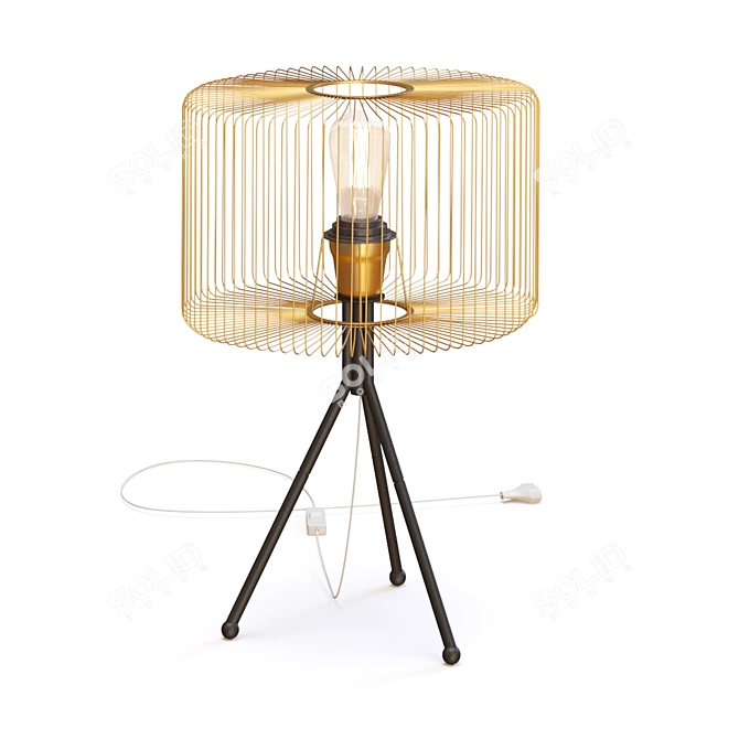 Aria Metallic Table Lamp 3D model image 2