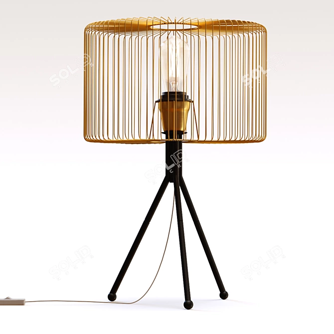 Aria Metallic Table Lamp 3D model image 5