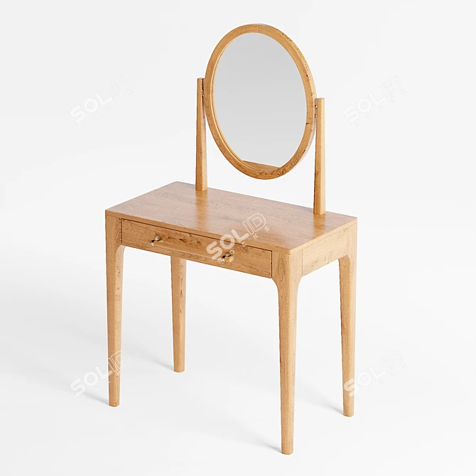 Scandi Ash Wood Vanity 3D model image 3