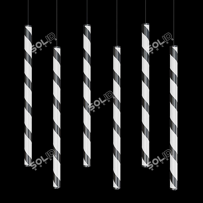 Sleek Black & White Maysy Pendant 3D model image 1