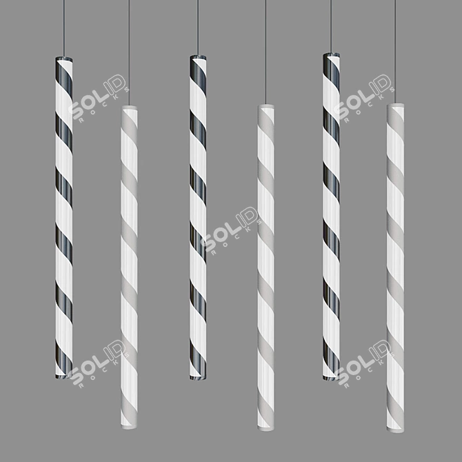 Sleek Black & White Maysy Pendant 3D model image 2