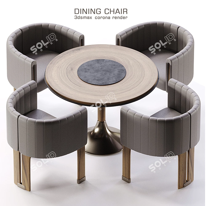 Elegant Upholstered Dining Chair 3D model image 1