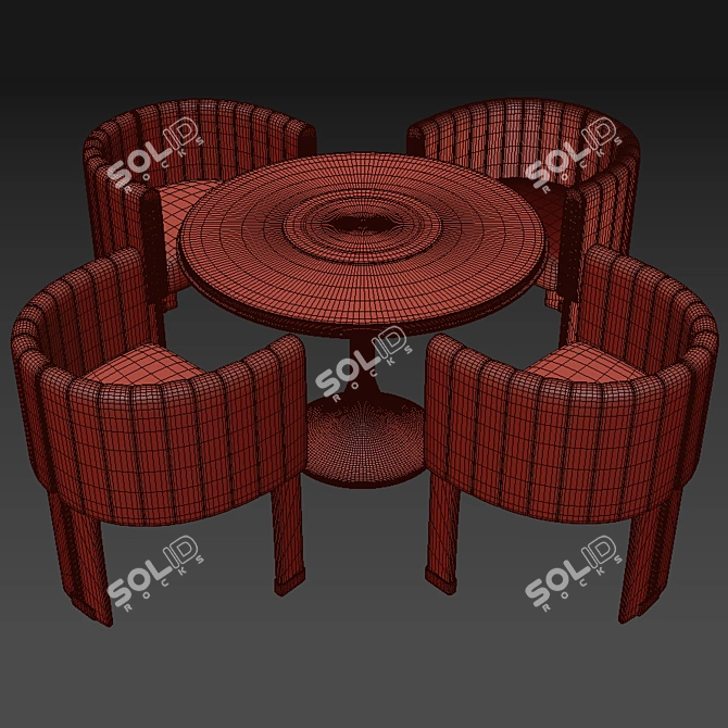 Elegant Upholstered Dining Chair 3D model image 3