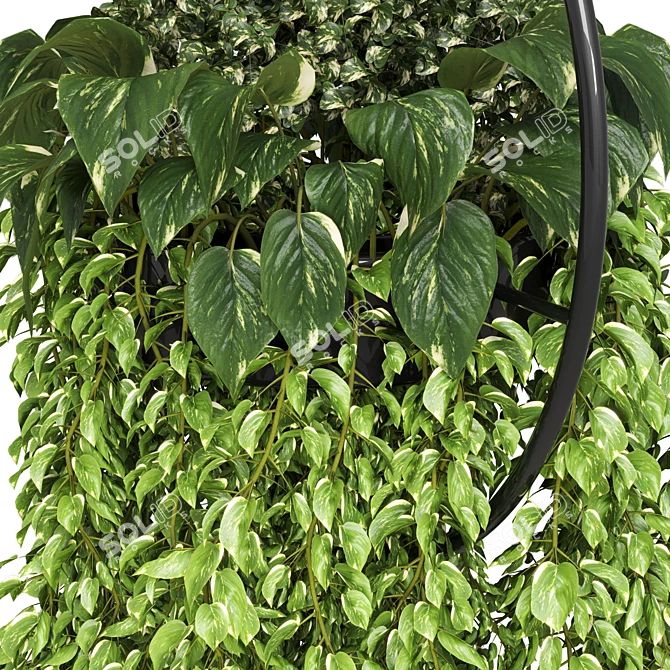 Elegant Metal Vase for Hanging Indoor Plants 3D model image 3