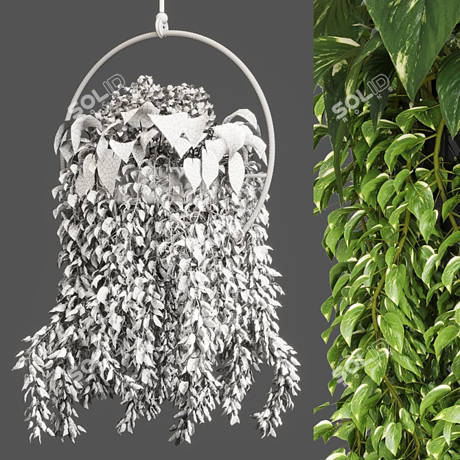 Elegant Metal Vase for Hanging Indoor Plants 3D model image 4