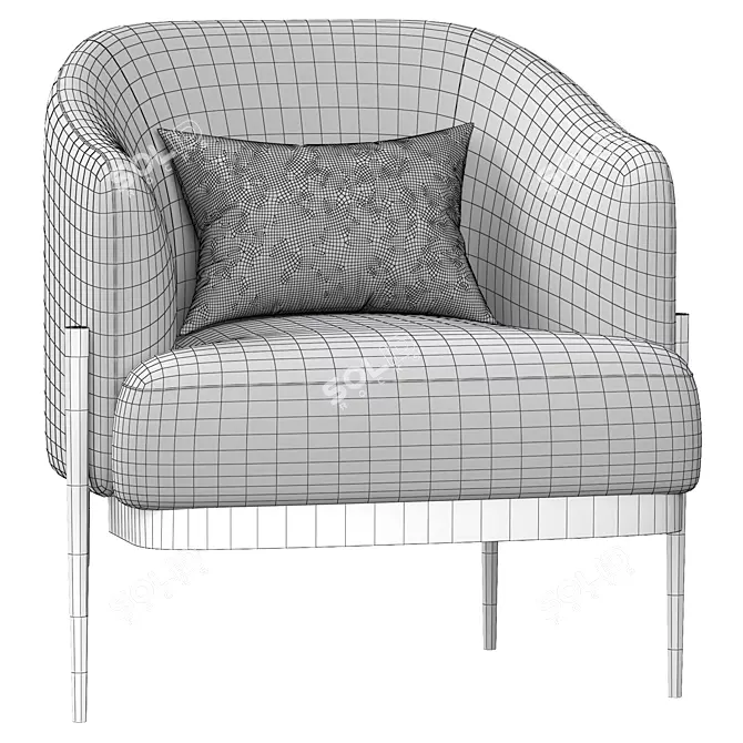 Classic Oxford Armchair 3D model image 5