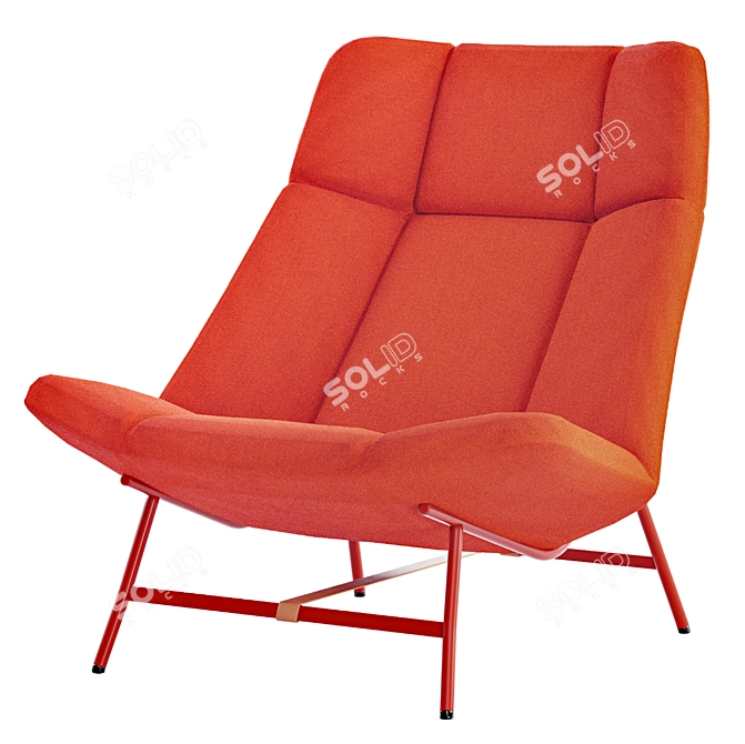 Comfort Rest: Soft Facet Lounge Chair 3D model image 1