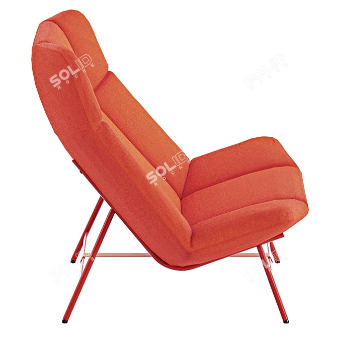 Comfort Rest: Soft Facet Lounge Chair 3D model image 4