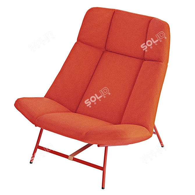 Comfort Rest: Soft Facet Lounge Chair 3D model image 5