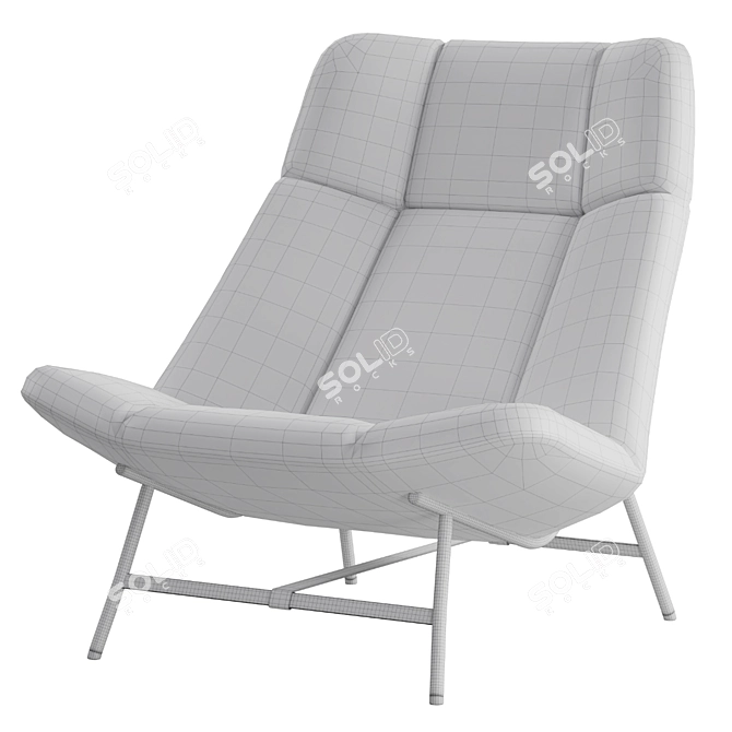 Comfort Rest: Soft Facet Lounge Chair 3D model image 6