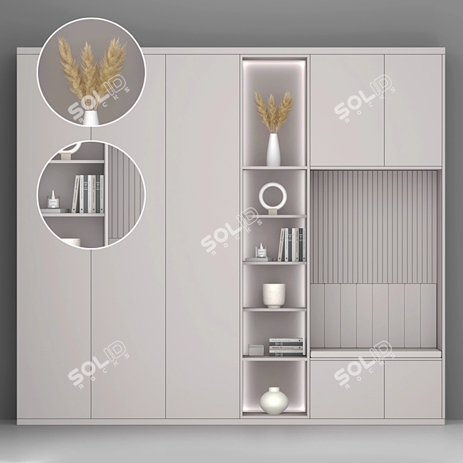 Illuminated Seat Cupboard Set 3D model image 1