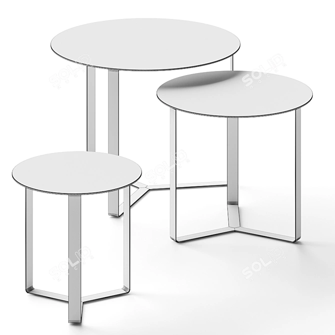 Elite Tri Coffee Tables Set | Vray & Corona Render 3D model image 2