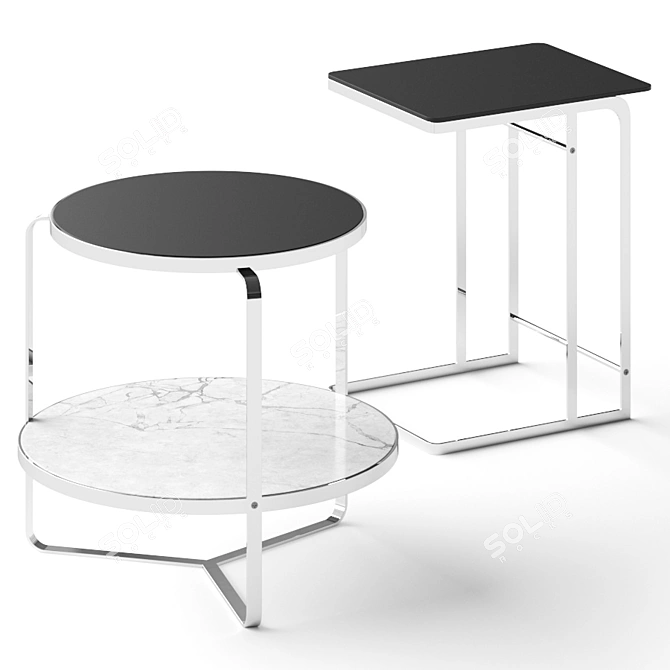 FlexForm Carlotta: Sleek Coffee Table Set 3D model image 1