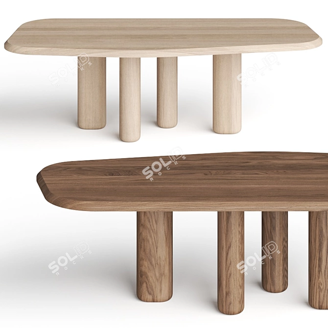 Rustic Chic Dining Tables Collection 3D model image 1