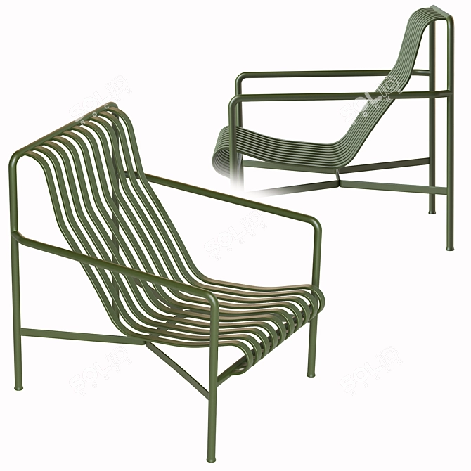 Palissade Lounge Chair: Modern Outdoor Seating 3D model image 3